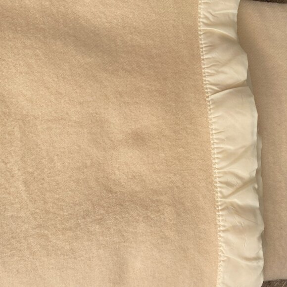 Pure Virgin Wool Blanket Eaton Cream Vintage - Picture 3 of 7